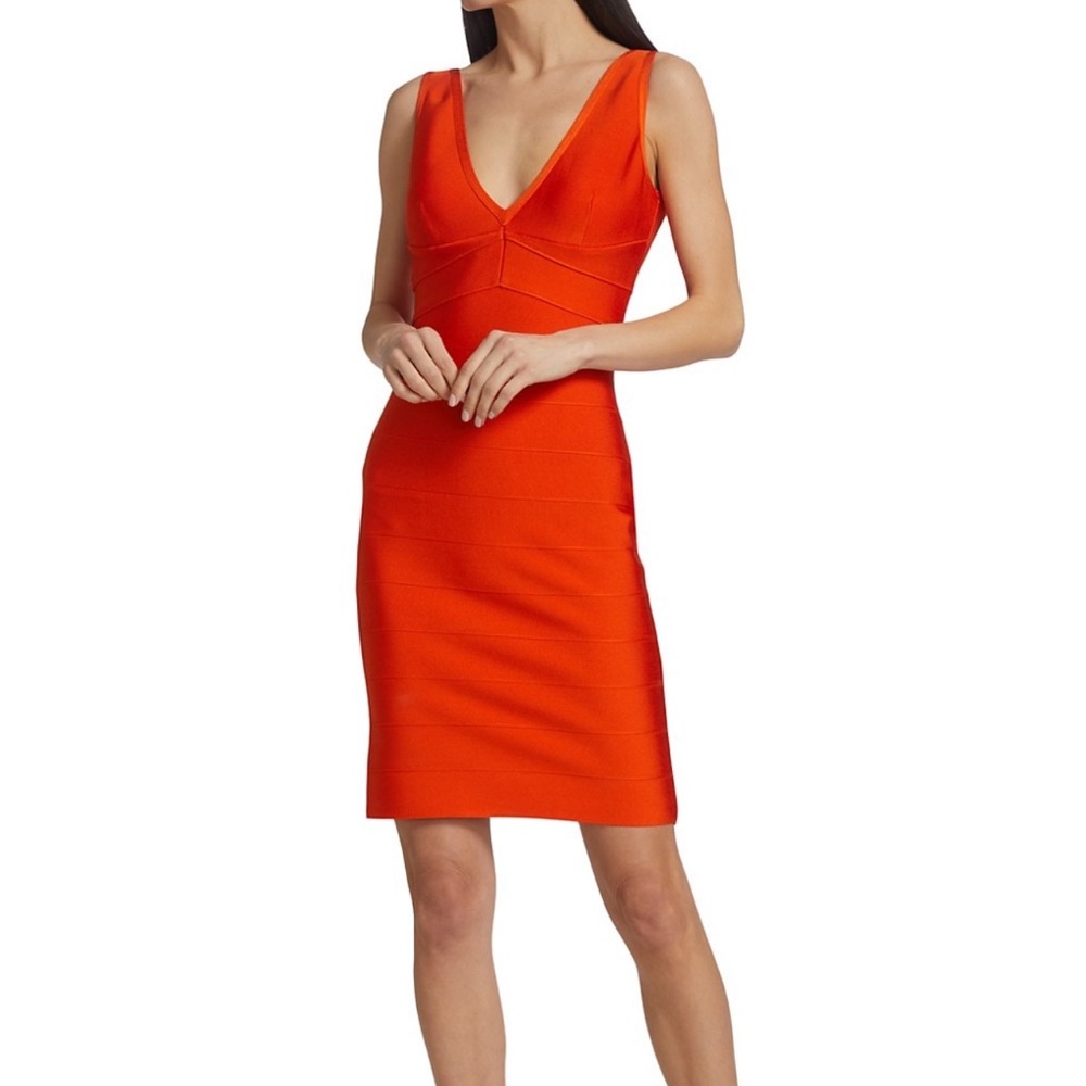 NEW Vera Wang Bride Sarah Sleeveless Bodycon Mini Dress Tangerine Size XS